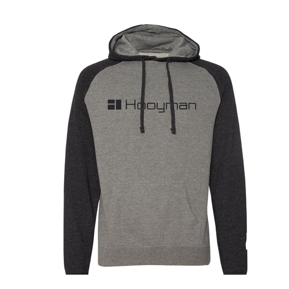 Hooyman Raglan Two Tone Hoody - XL - Gunmetal Heather / Charcoal Heather
