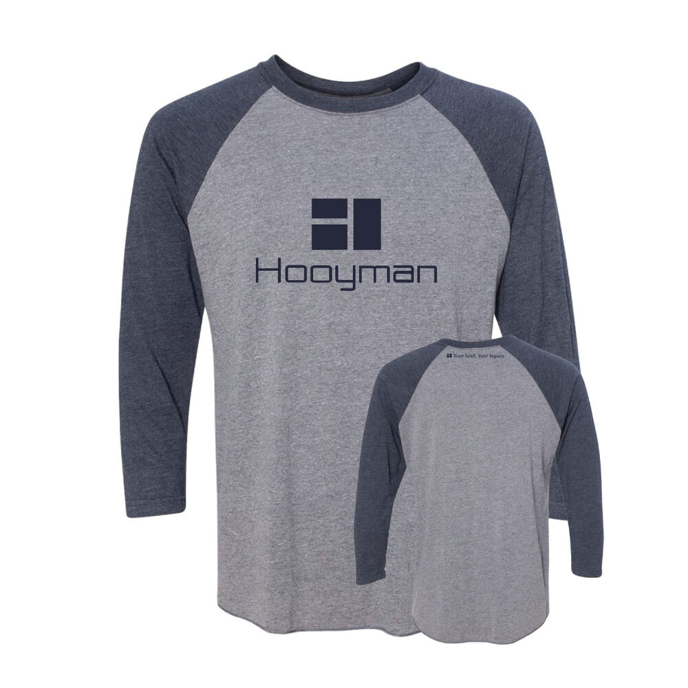 Hooyman Alt Raglan - Medium- Premium Heather / Vintage Navy